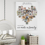 Samen de vorm van het Familie van de Liefde van he Imitatie Canvas Print<br><div class="desc">Creëer uw eigen gepersonaliseerde canvas met 36 favoriete foto's en uw familienaam/-namen. Het fotomalplaatje is opstelling aan creëer een fotocollage in de vorm van een liefdeshart, tonend uw afbeeldingen in een mengeling van portret, landschap en vierkant instragramformaten. Het ontwerp heeft een witte achtergrond en is letterlijk afgebeeld in klassieke typografie...</div>
