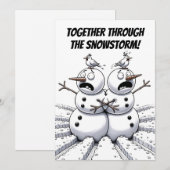 Samen door de sneeuwjacht! feestdagenkaart (Voorkant / Achterkant)