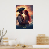 Samen door elk Storm romantische piraat Poster (Keuken)