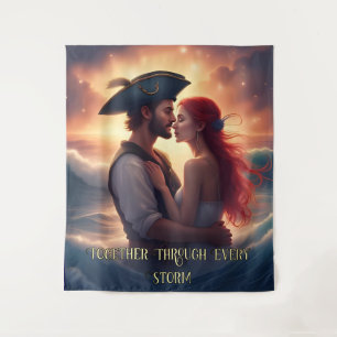 Samen door elk Storm romantische piraat Wandkleed