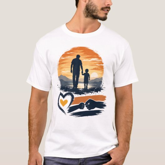 Samen door het leven lopen vader en zoon t-shirt (Voorkant)
