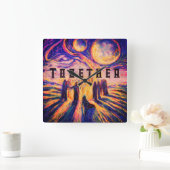 Samen door het vuur Mystical Vierkante Klok (Huis)