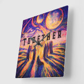 Samen door het vuur Mystical Vierkante Klok (Hoek)