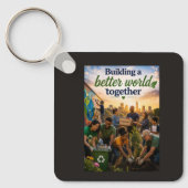Samen een betere wereld opbouwen sleutelhanger (Voorkant)