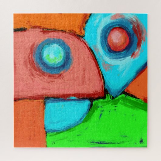 Samen, een digitale abstracte originele schilderin legpuzzel (Verticaal)