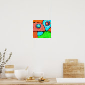 Samen, een digitale abstracte originele schilderin poster (Keuken)