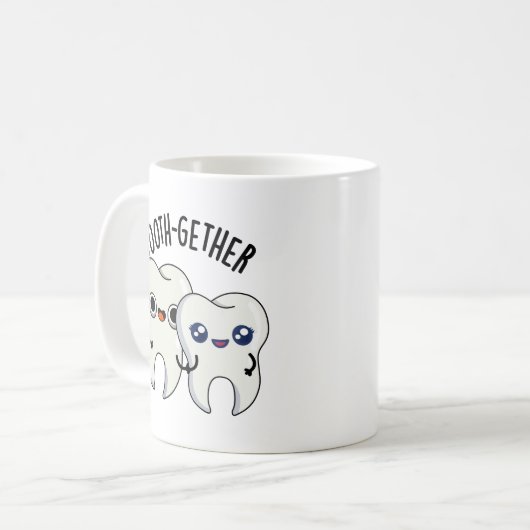 Samen een grappige tandenwoordspeling koffiemok (Voorkant links)