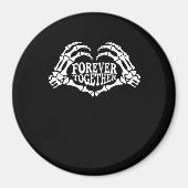 Samen een hart gemaakt van skelet handen klassiek magneet (Voorkant)