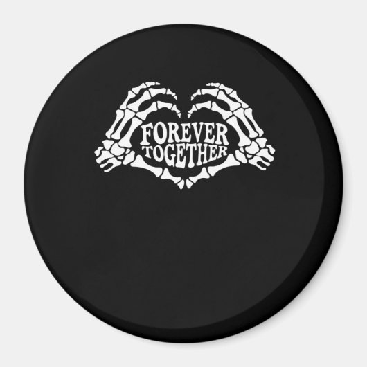 Samen een hart gemaakt van skelet handen klassiek magneet (Voorkant)