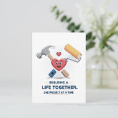 Samen een leven opbouwen | Schattig doe-het-zelf k Briefkaart (Staand voorkant)