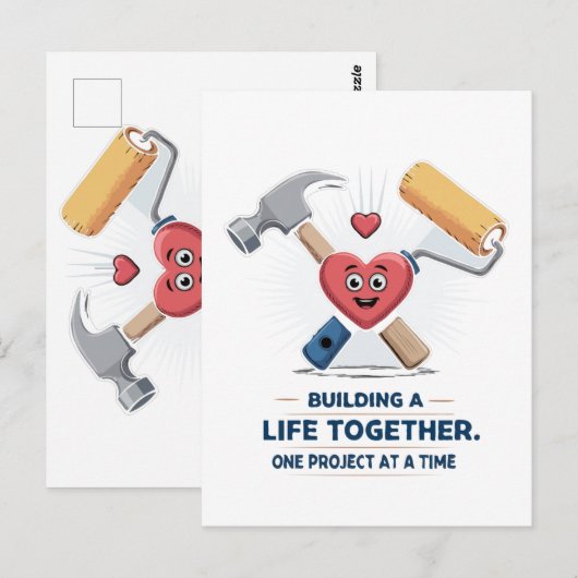 Samen een leven opbouwen | Schattig doe-het-zelf k Briefkaart (Voorkant / Achterkant)