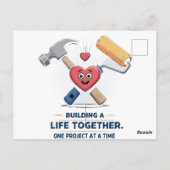 Samen een leven opbouwen | Schattig doe-het-zelf k Briefkaart (Achterkant)