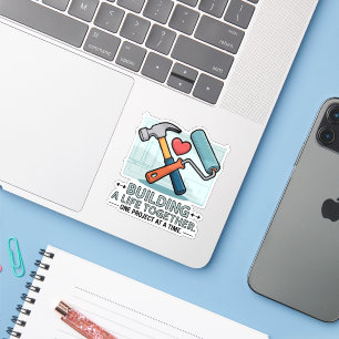 Samen een leven opbouwen   Schattig doe-het-zelf k Sticker