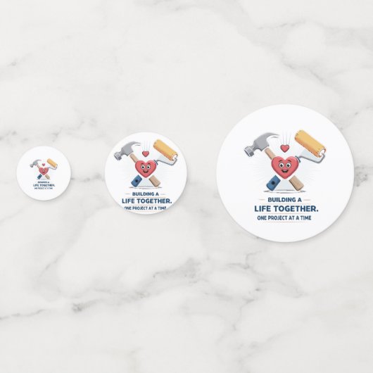 Samen een leven opbouwen | Schattige DIY paar thui Confetti (Achterkanten)