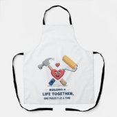 Samen een leven opbouwen | Schattige DIY paar thui Schort (Voorkant)