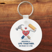 Samen een leven opbouwen | Schattige DIY paar thui Sleutelhanger (Voorkant)