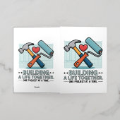 Samen een leven opbouwen | Schattige doe-het-zelf- Folie Wenskaart (Buiten Laag)