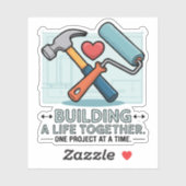 Samen een leven opbouwen | Schattige doe-het-zelf- Sticker (Vel)