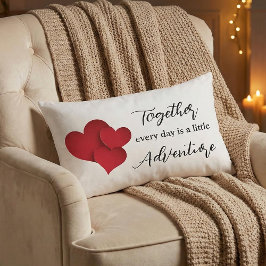 Samen Elke Dag Avontuur Valentijnsdag Citaat Kussen