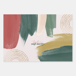 Samen en samen | Abstracte moderne kerst Inpakpapier Vel