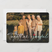 Samen en vreugdevolle handschrift typografie foto feestdagenkaart (Voorkant)