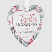 Samen en Vrolijk Vakantie Groen Foto Ornament (voorkant)