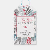 Samen en vrolijke vakantiegroenvoorziening cadeaulabel (Voorkant)