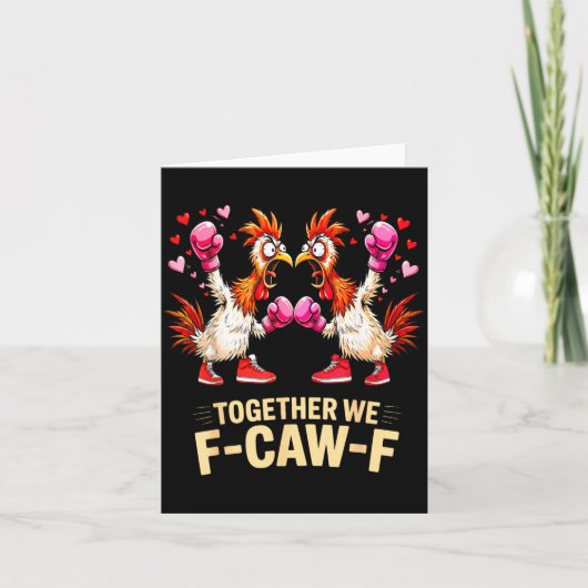 Samen F-caw-f Leuke Kip Meme Valentijn C Kaart (Voorkant)