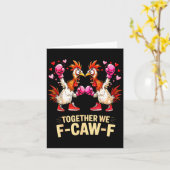 Samen F-caw-f Leuke Kip Meme Valentijn C Kaart (Gele Bloem)