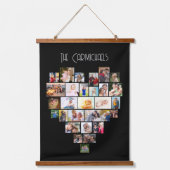 Samen Familienaam Heart Shape 87 Foto Collage Hangend Wandkleed (Voorkant)