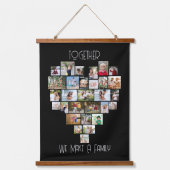 Samen Familienaam Heart Shape 87 Foto Collage Hangend Wandkleed (Voorkant 2)