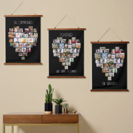 Samen Familienaam Heart Shape 87 Foto Collage Hangend Wandkleed