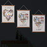 Samen Familienaam Heart Shaped 87 Foto Collage Hangend Wandkleed<br><div class="desc">De fotovertoning van de douane op grote muur die, verder met uw familienamen en douanetekst wordt gepersonaliseerd, zoals "samen maken wij een familie". Het fotomalplaatje toont uw afbeeldingen in een hart gevormde fotocollages die elk 29 afbeeldingen, voor een totaal van 87 houden. Uw foto's worden getoond in een mengeling van...</div>