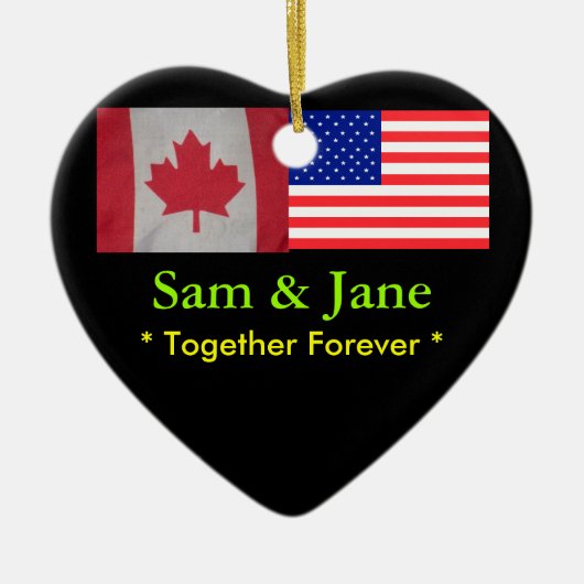 Samen Forever Canada & USA Flag Ornament (Voorkant)