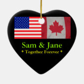 Samen Forever Canada & USA Flag Ornament (Achterkant)