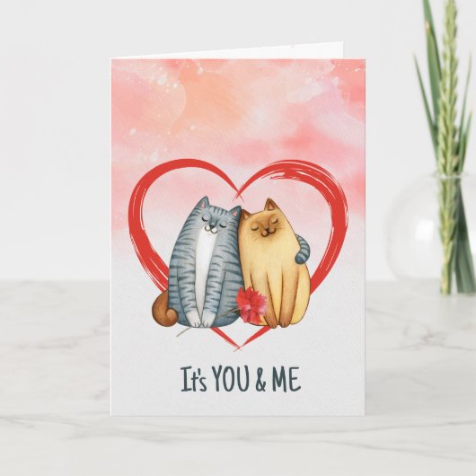 Samen Forever Cats Valentijn Feestdagen Kaart (Voorkant)