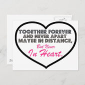 Samen Forever en nooit uit elkaar....... Briefkaart (Voorkant / Achterkant)