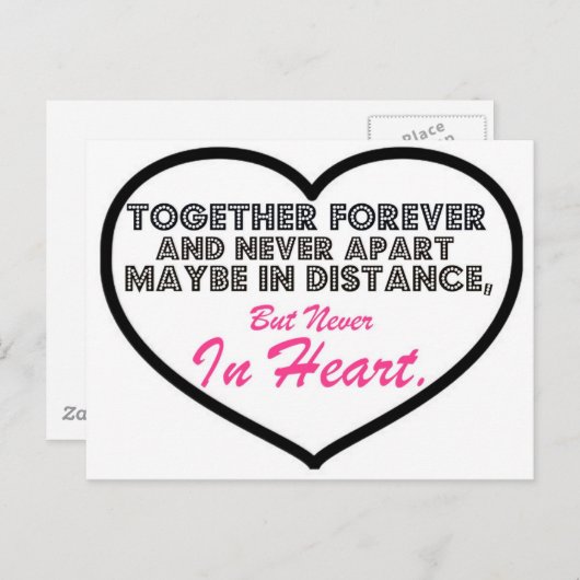 Samen Forever en nooit uit elkaar....... Briefkaart (Voorkant / Achterkant)