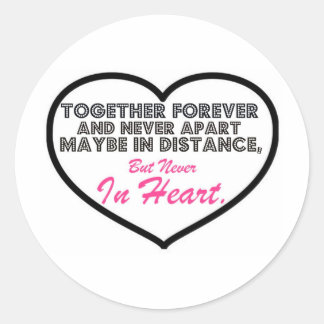 Samen Forever en nooit uit elkaar...... Ronde Sticker