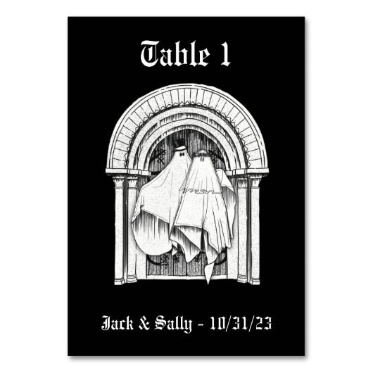 Samen Forever Ghost Bride & bruidegom Tafelnummers (Voorkant)