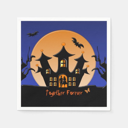 Samen Forever Halloween Paper Napkin Servet (Voorkant)