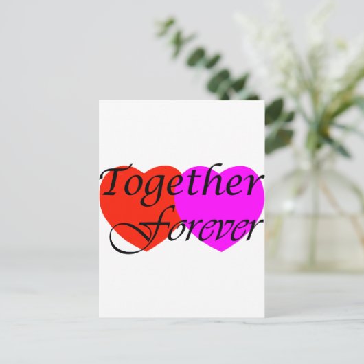 Samen Forever Hearts Briefkaart (Staand voorkant)