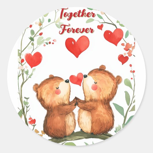 Samen Forever Ronde Sticker (Voorkant)