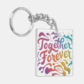 Samen Forever Square Sleutelhanger (Voorkant Links)