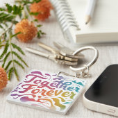 Samen Forever Square Sleutelhanger (Voorkant Rechts)