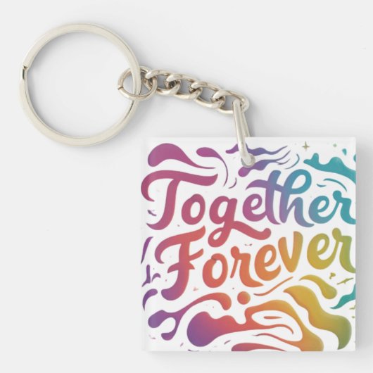 Samen Forever Square Sleutelhanger (Voorkant)