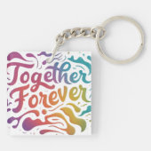Samen Forever Square Sleutelhanger (Achterkant)