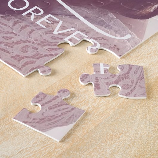 Samen Forever Typography Custom Photo Name Date Legpuzzel (Zijkant)