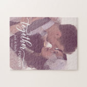 Samen Forever Typography Custom Photo Name Date Legpuzzel (Horizontaal)