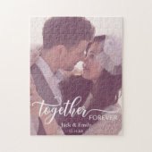 Samen Forever Typography Custom Photo Name Date Legpuzzel (Verticaal)